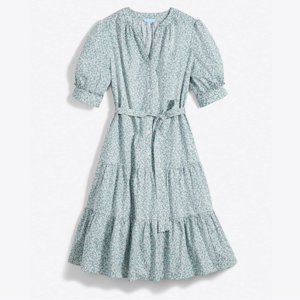 Draper James Blue Green Floral Dress